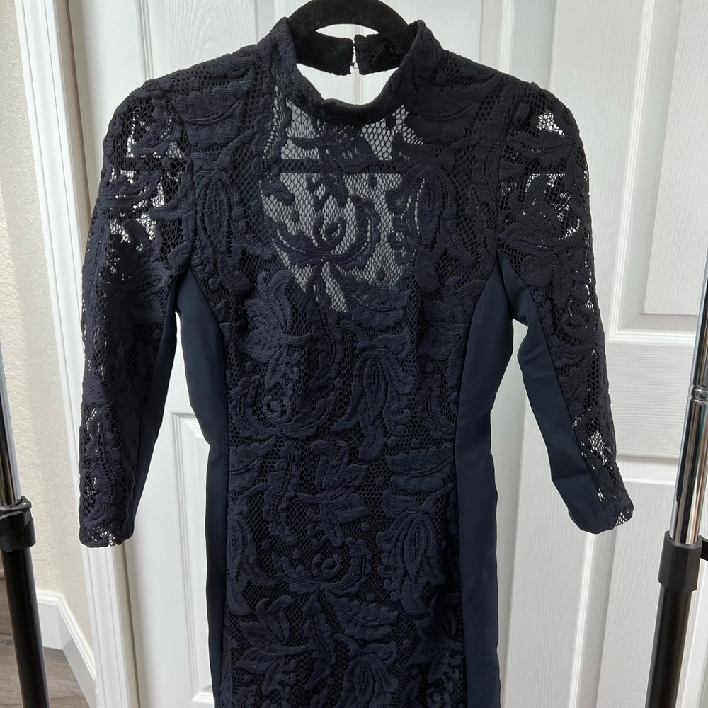 Navy Blue Lace Dress H&M